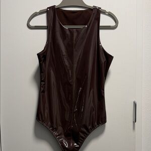 Shiny Brown Bodysuit Good America